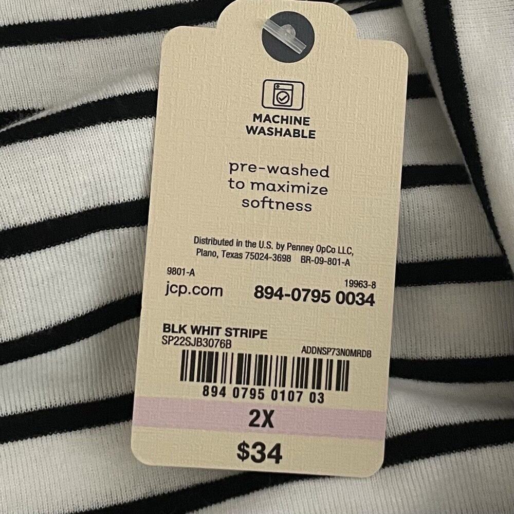 St. Johns Bay Woman Striped Boat Neck Shirt SZ/ 2X - Picture 9 of 9